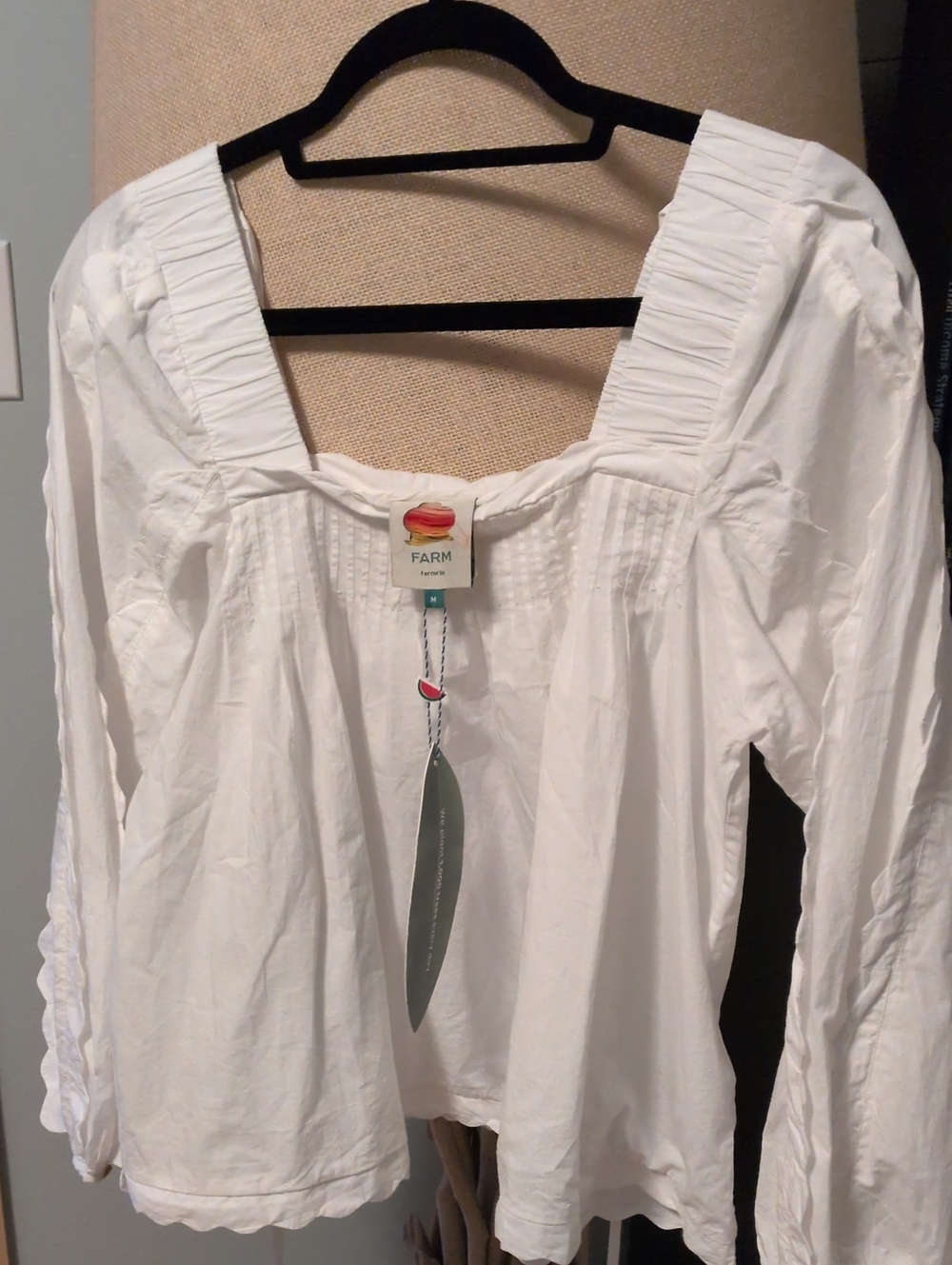 Farm Real White Blouse Size Medium